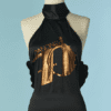 Top Dolce Gabbana en satin noir et dos nu "Dancing 70"
