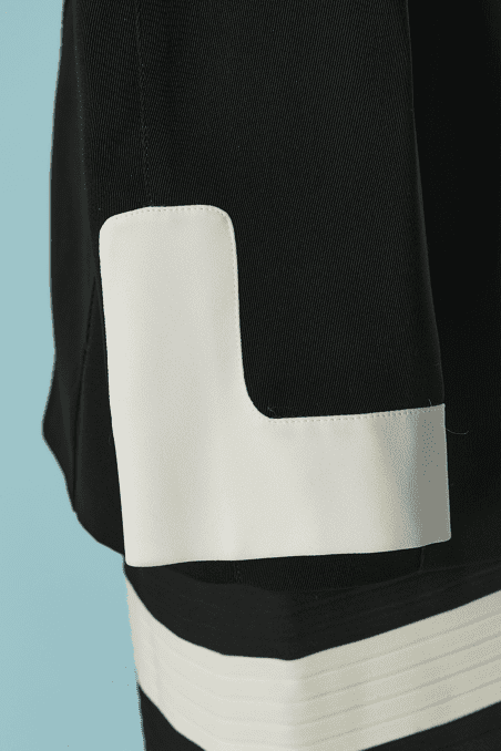 Tailleur Thierry Mugler vintage en polyester noir et blanc – Image 5