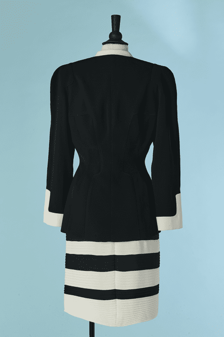Tailleur Thierry Mugler vintage en polyester noir et blanc – Image 6