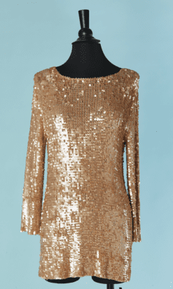 C1328-Pull-Gianfranco-Ferre-en-maille-doree-et-paillettes-t42-01