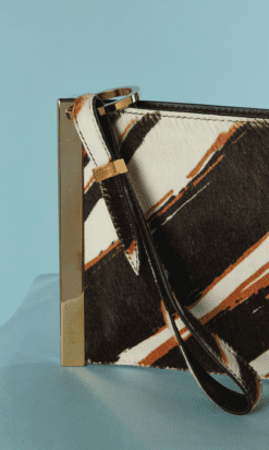 Alternative view of Clutch Balenciaga en peau à rayures zébrées