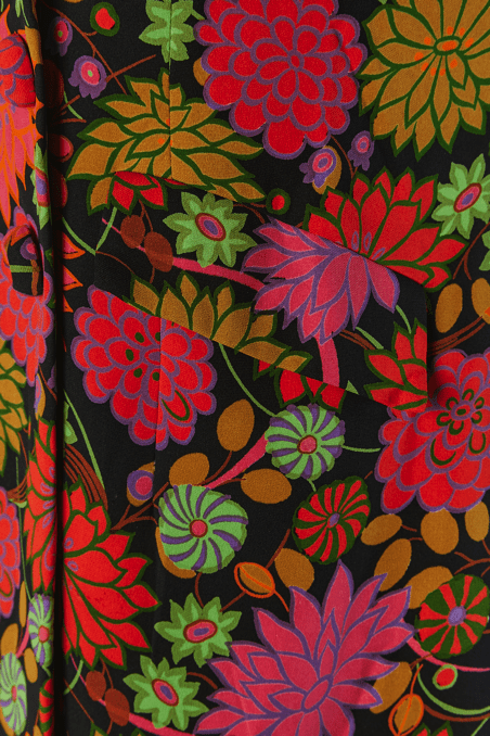Manteau Torrente 1970 noir imprimé de fleurs multicolores – Image 4