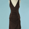 B9817-Robe-Roberto-Cavalli-en-jersey-viscose-marron-et-rubans-t34-36-01