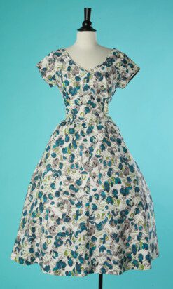 B7430-Roe-1950-en-coton-lanc-imprime-turquoise-et-vert-strass-t40-001