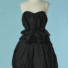 C0029-Robe-bustier-Nina-Ricci-en-soie-damassee-noire-large-noeud-taille-t36-38-01