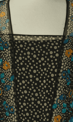 Alternative view of Robe du soir 1920 en mousseline noire imprimée