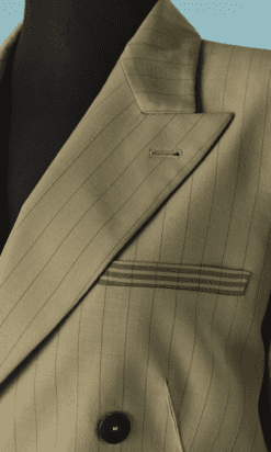 Alternative view of Tailleur pantalon Jean Paul Gaultier en laine beige rayures marron