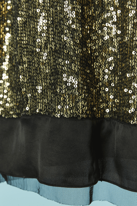 Robe Galliano de cocktail en tulle recouverte de paillettes cousues – Image 4