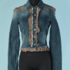 C1175-Blouson-John-Galliano-en-jeans-delave-et-volants-en-mousseline-strasses-t36-01