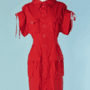 C1180-Robe-saharienne-Jean-Paul-Gaultier-en-coton-rouge-t40-01