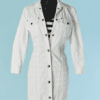 C1226-Robe-Jean-Paul-gaultier-en-jeans-blanc-et-coton-raye-noir-et-blanc-t38