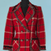 C1237-Veste-Christian-Lacroix-en-lainage-rouge-a-carreaux-t40-01