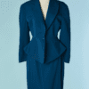 C1591-Tailleur-Thierry-Mugler-en-laine-peignee-bleu-canard-t42-01
