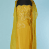 C1780-Robe-1970-80-Daniel-Roland-couture-en-soie-jaune-dentelle-jaune-pailletee-t38-01