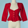 C1817-Veste-Yves-Saint-Laurent-en-reps-moire-rouge-t36-01