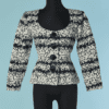 C1822-Veste-Yves-Saint-Laurent-en-coton-strie-imprime-marine-et-blanc-t36-01
