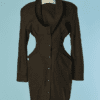 C1837-Robe-Thierry-Mugler-en-lainage-kaki-facon-tailleur-t38-01