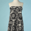 C2418-Robe-bustier-Christian-Dior-en-coton-blanc-imprime-soleil-noir-t38-01