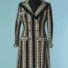 C1764-Manteau-Emanuel-Ungaro-1970-jersey-polyester-ecru-beige-noir-t38-40-0