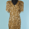 C1770-Robe-Oleg-Cassini-black-tie-en-soie-jaune-et-paillettes-plumes-dorees-t40-01