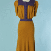 C2132-Robe-1930-en-tricot-moutarde-et-violet-t38-01