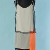 C2361-Robe-Helmut-Lang-en-soie-rectangles-blanc-orange-noir-t42