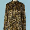 Chemisier vintage Escada en satin de soie imprimé animalier