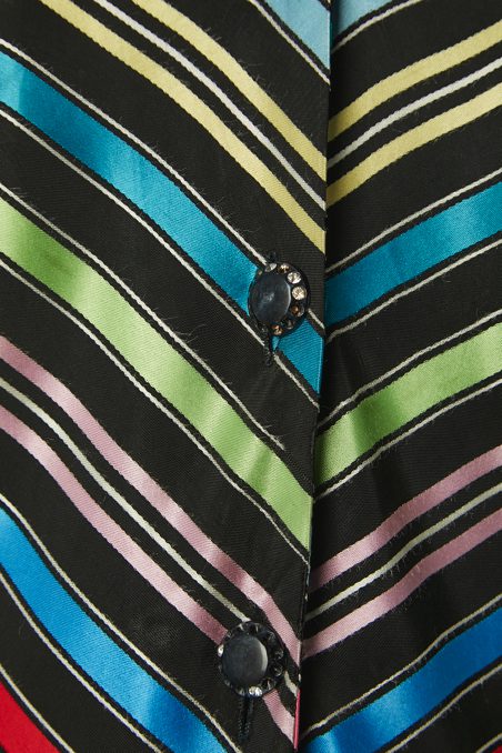 Robe longue 1940 en faille et rubans de satin multicolore – Image 3