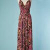 C2599-Robe-longue-1930-en-jersey-rose-imprime-de-fleurs-fuchsia-et-rose-bretelles-tressees-t34-01