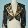 C2424-Blouson-Jean-Claude-Jitrois-en-cuir-noir-et-or-t36-01