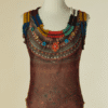 C2805-Top-Jean-Paul-Gaultier-en-maille-imprimee-plisse-couleurs-emmanchure-et-col-t34-36-01