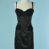C2885-Robe-Galliano-en-acetate-et-polyamide-noir-et-tulle-plisse-t40-01