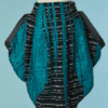 C2891-Jupe-Kenzo-defile-en-tweed-enduit-turquoise-noir-et-blanc-t34-36-01