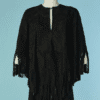 C2907-Robe-poncho-Christian-Dior-en-daim-noir-a-franges-t38-01