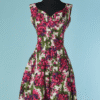 C2914-Robe-1950-Jacques-Heim-en-coton-blanc-imprime-fleurs-roses-et-violettes-t-36-01