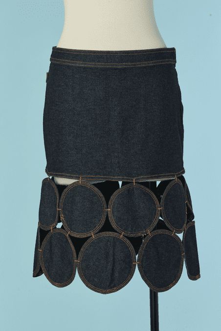 Jupe patchwork en denim bleu MOSCHINO Jeans