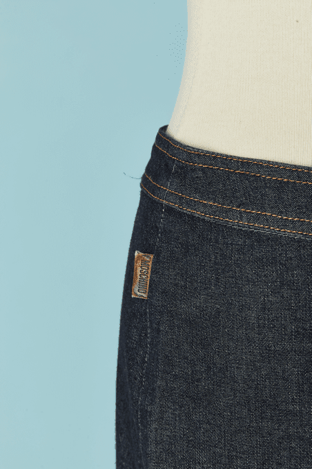 Jupe patchwork en denim bleu MOSCHINO Jeans – Image 3