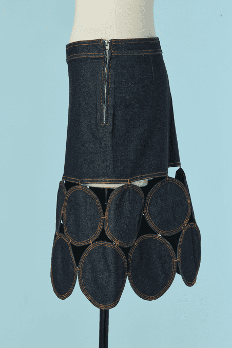 Jupe patchwork en denim bleu MOSCHINO Jeans – Image 4