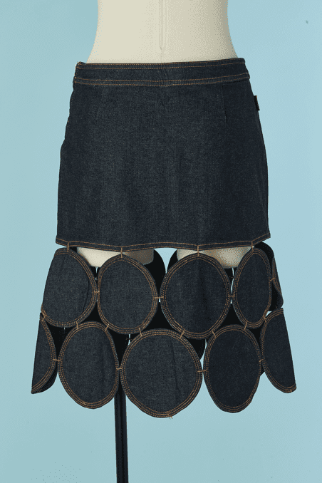 Jupe patchwork en denim bleu MOSCHINO Jeans – Image 5