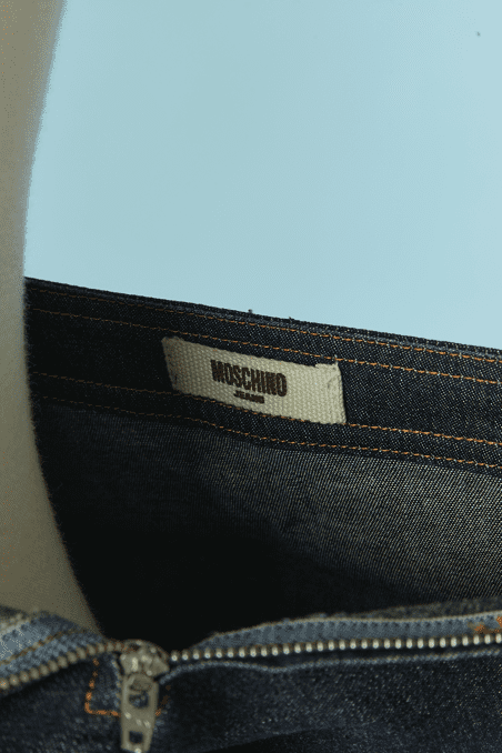 Jupe patchwork en denim bleu MOSCHINO Jeans – Image 6