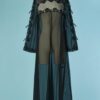 C3045-Chemise-de-nuit-en-nylon-noir-et-dentelle-Christian-Dior-T38
