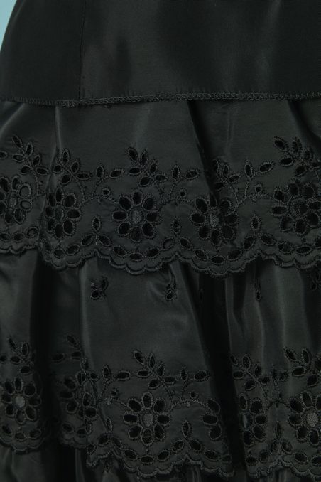 Ensemble du soir 1950 en faille noire brodée – Image 3
