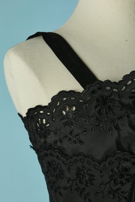 Ensemble du soir 1950 en faille noire brodée – Image 4