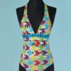 C3127-Maillot-de-bain-1-piece-John-Galliano-en-polyamide-imprime-gazette-T40