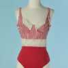 C3134-Maillot-de-bain-1-piece-en-polyamide-rouge-et-blanc-raye-dentelle-Oleg-Cassini-T38