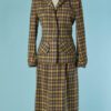 C3176-650E-Tailleur-1940-en-lainage-jaune-a-carreaux-beige-t40