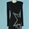 C3228-Robe-Balmain-en-viscose-noire-avec-etoiles-en-strass-T38