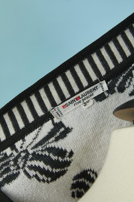 Gilet Saint Laurent noir jacquard de nœuds blancs – Image 6