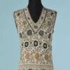 C3607-Pull-Kenzo-sans-manches-en-viscose-ecru-jacquard-lurex-or-et-argent-t36-01