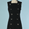 C3642-Robe-Gianni-Versace-sans-manches-en-lainage-noir-boutons-medusa-t38
